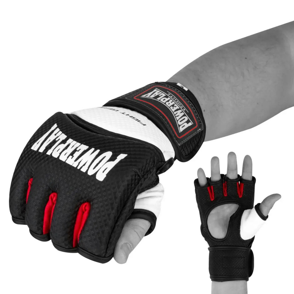 Перчатки для MMA PowerPlay PP_3075_XS_BI/White, Черные-Белые XS