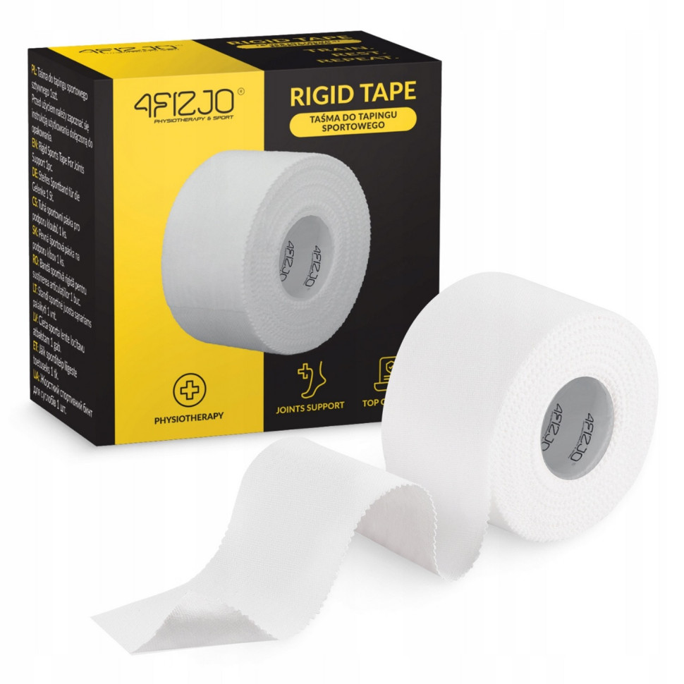 Стрічка кінезіологічна Rigid Tape 4FIZJO P-5905973400817 White 3.8 см x 10 м, кінезіо тейп