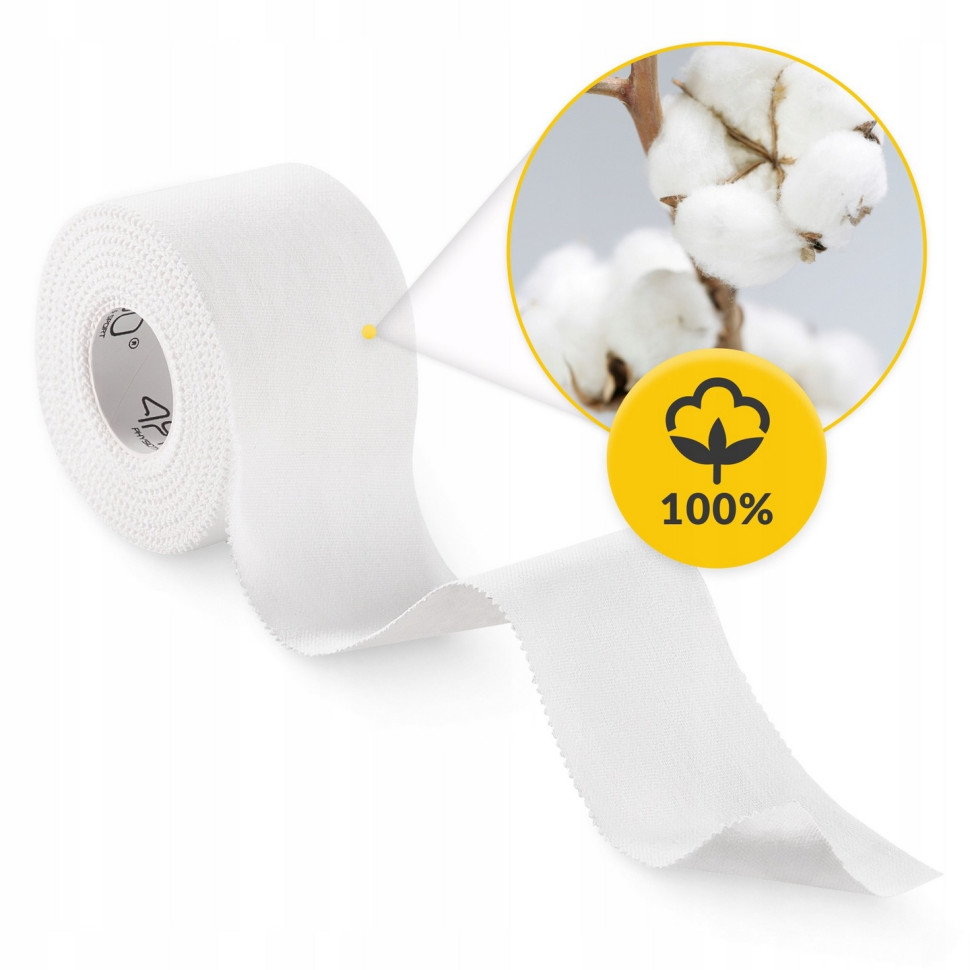 Стрічка кінезіологічна Rigid Tape 4FIZJO P-5905973400817 White 3.8 см x 10 м, кінезіо тейп
