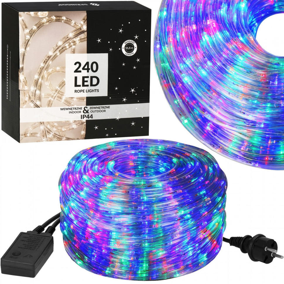 Гірлянда дюралайт вулична Rope Lights Springos CL1202, 10 м 240 LED, Mix