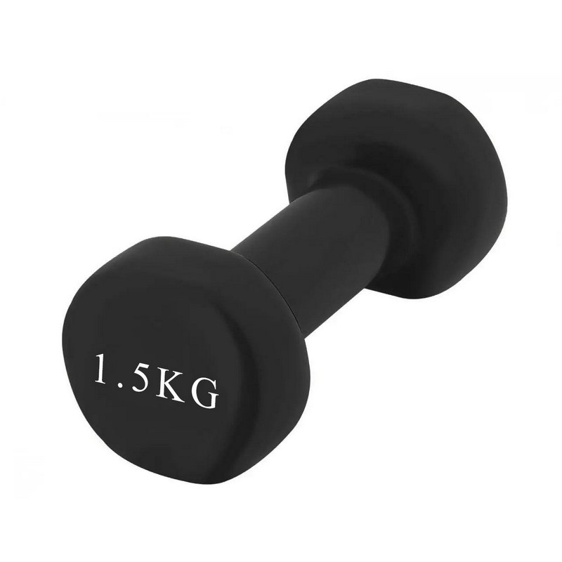 Гантель виниловая PowerPlay PP_4121_1,5kg, Черная 1,5 кг