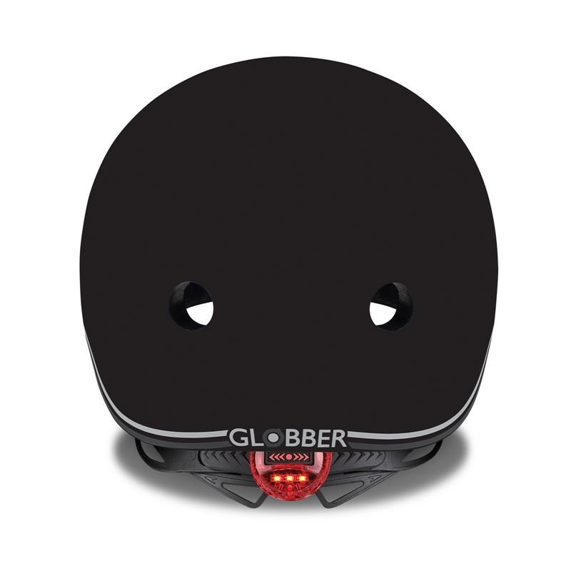 Шолом захисний дитячий GO UP LIGHTS GLOBBER 506-120 чорний, з ліхтариком, 45-51см
