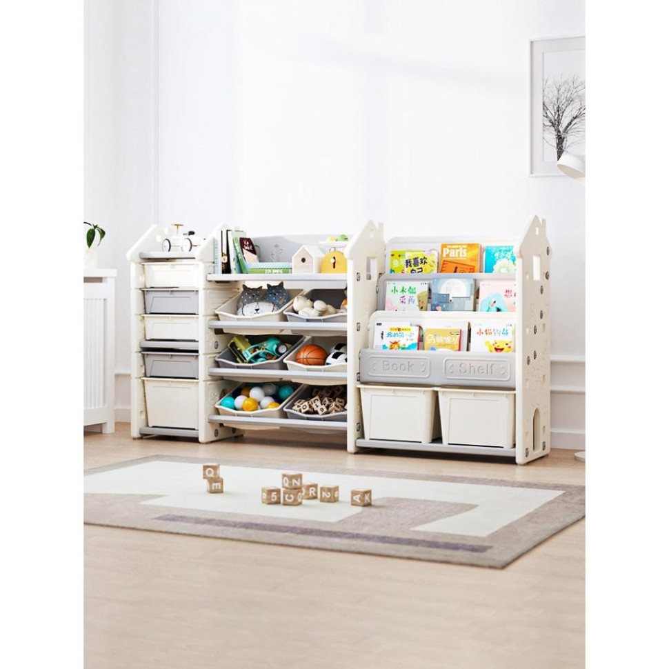 Дитячий стелаж для зберігання Line Mealux KD-E196 White 185х36х99 см