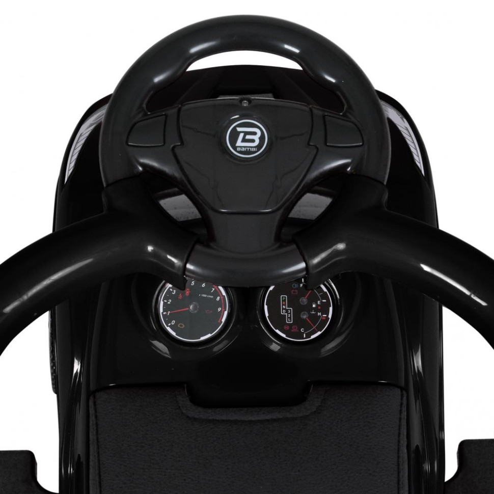 Детская каталка-толокар Bambi Racer M 5728L-2 черный, c родительской ручкой