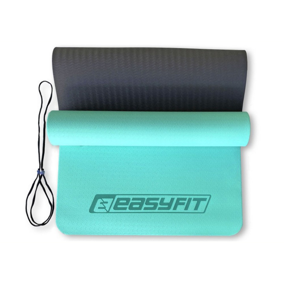 Килимок для йоги та фітнесу EasyFit EF-1924-MTB, TPE+TC 6 мм, двошаровий 