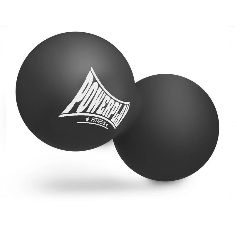 Масажний силіконовий подвійний м'яч PP-4355 Silicone Lacrosse Peanut Ball PowerPlay PP-4355_Black