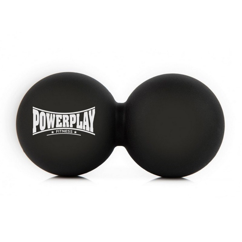 Масажний силіконовий подвійний м'яч PP-4355 Silicone Lacrosse Peanut Ball PowerPlay PP-4355_Black
