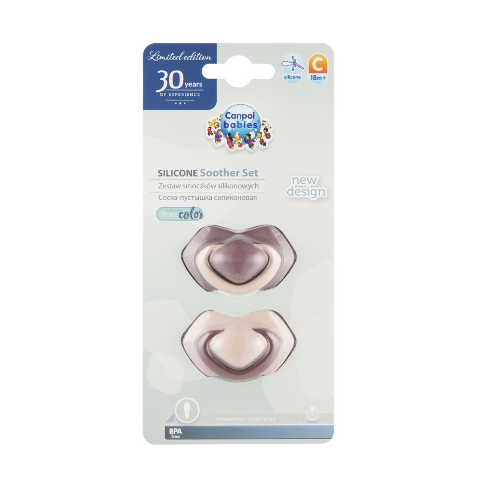 Пустышка силиконовая симметричная Pure Color Canpol babies 22/646_pin 18+ месяцев