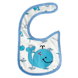 Слюнявчик тканевый "Whale" Mega Zayka MGZ-0614-9 на липучке