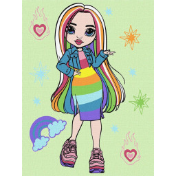Картина по номерам "Rainbow High Amaya Raine" Идейка KHO1236, 30х40 см   