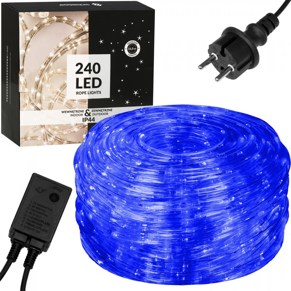 Гірлянда дюралайт вулична Rope Lights Springos CL1203, 10 м 240 LED, Blue