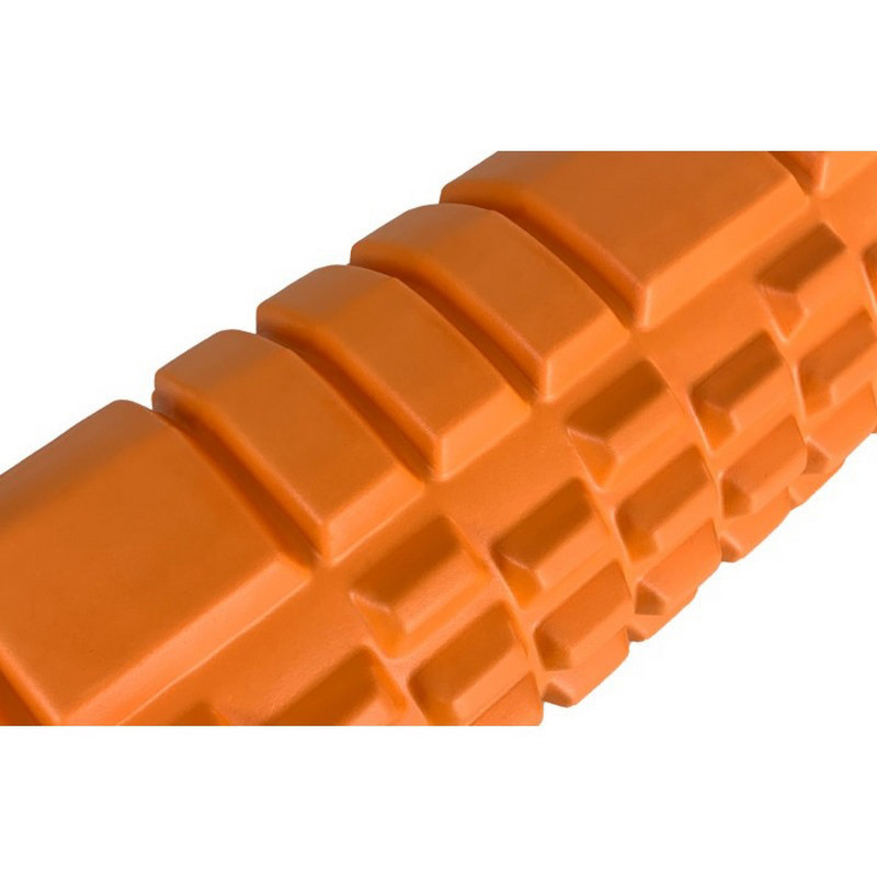 Массажный ролик Grid Roller 1.1 EasyFit EF-2020a-OR 33 см, прочный массажер, оранжевый
