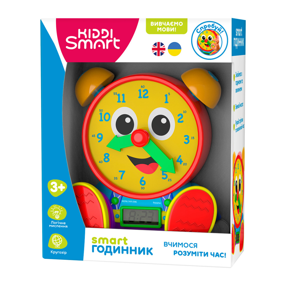 Інтерактивна двомовна навчальна іграшка Smart-годинник Kiddi Smart 407752-43 українська та англійська