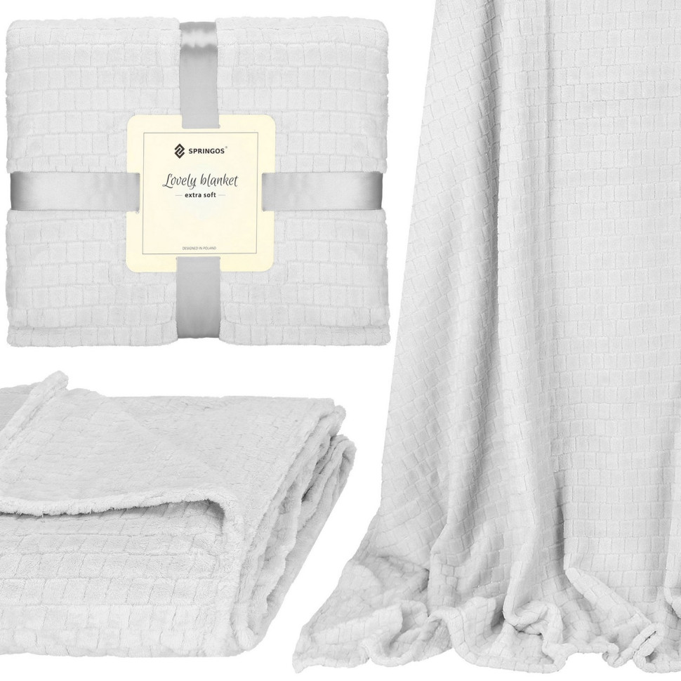Плед-покривало Extra Soft Springos HA7111 сірий 170 x 210 см