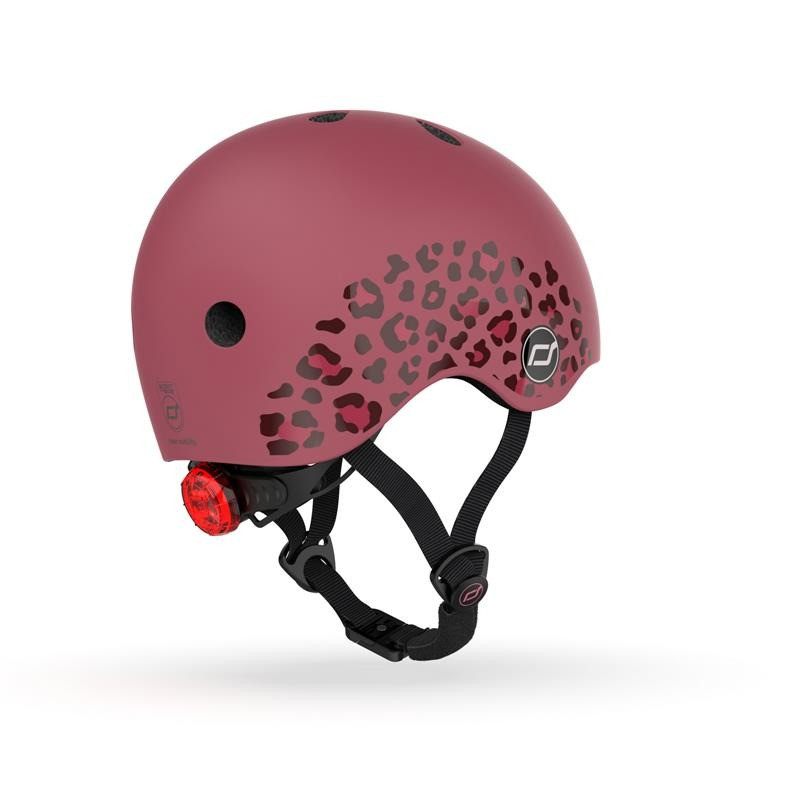 Шолом захисний дитячий Scoot and Ride SR-181206-WILDCAT, вишневий з ліхтариком 45-51см