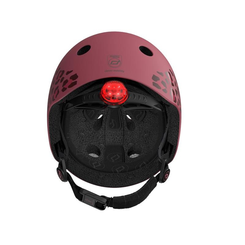 Шолом захисний дитячий Scoot and Ride SR-181206-WILDCAT, вишневий з ліхтариком 45-51см