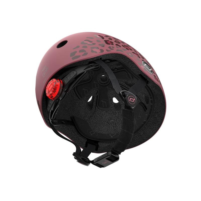 Шолом захисний дитячий Scoot and Ride SR-181206-WILDCAT, вишневий з ліхтариком 45-51см