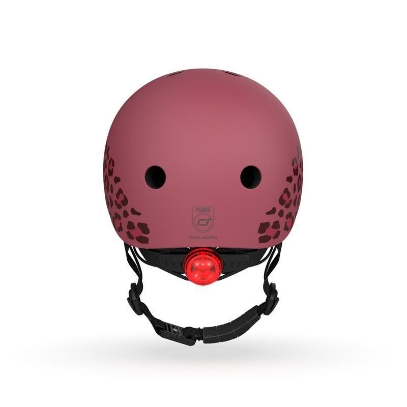 Шолом захисний дитячий Scoot and Ride SR-181206-WILDCAT, вишневий з ліхтариком 45-51см