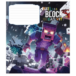 Тетрадь ученическая "Pixel Block" Школярик 012-3407L-2 в линию, 12 листов