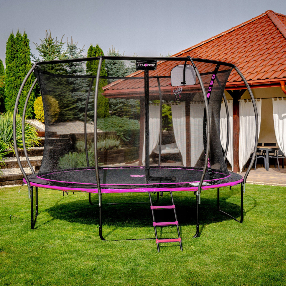 Батут із внутрішньою сіткою Thunder INSIDE-ULTRA-12FT-PINK Black/Pink 374 см