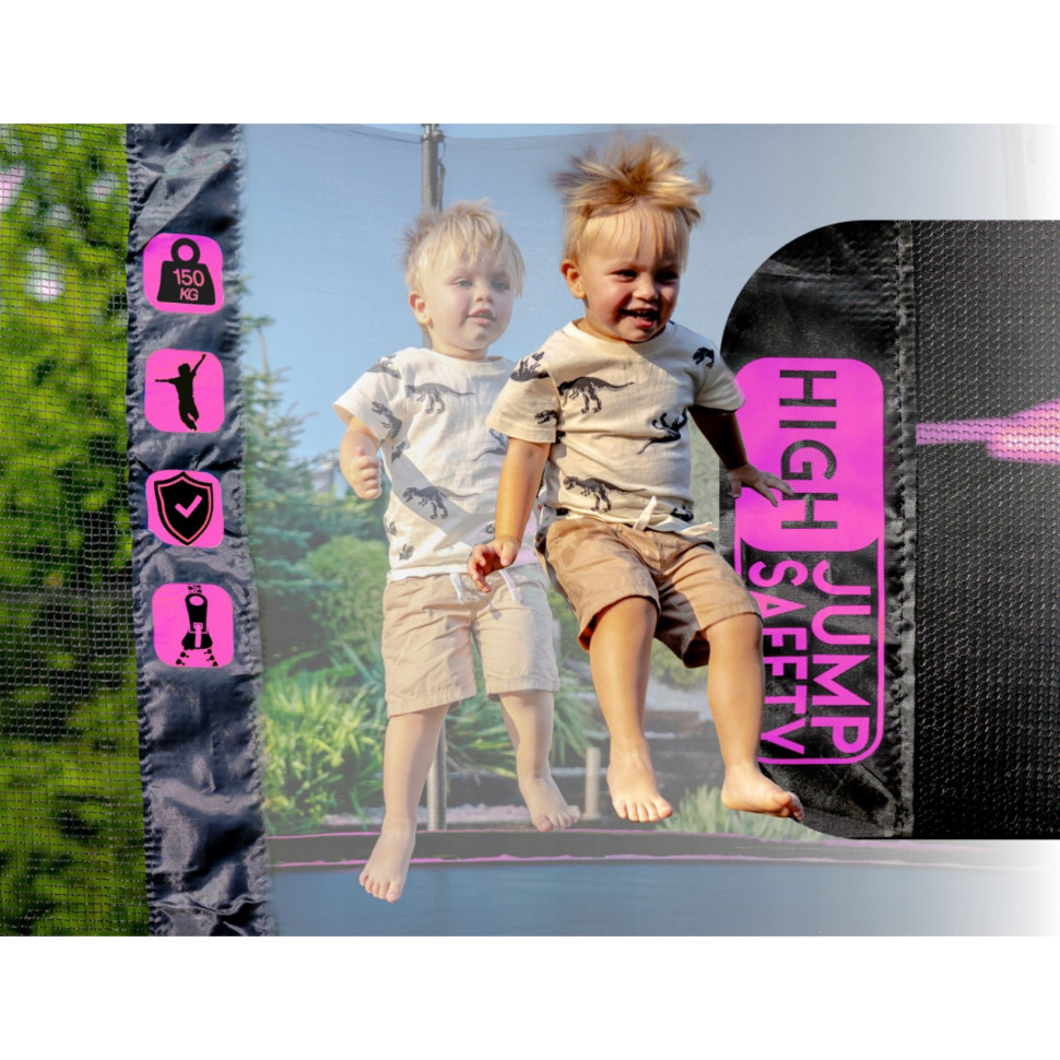 Батут із внутрішньою сіткою Thunder INSIDE-ULTRA-12FT-PINK Black/Pink 374 см