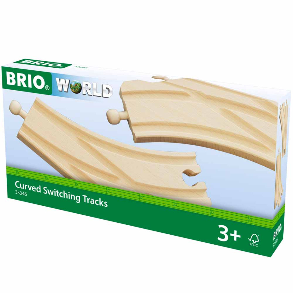 Стрелки для детской железной дороги BRIO 33346-BR, дерево 2 элемента в комплекте
