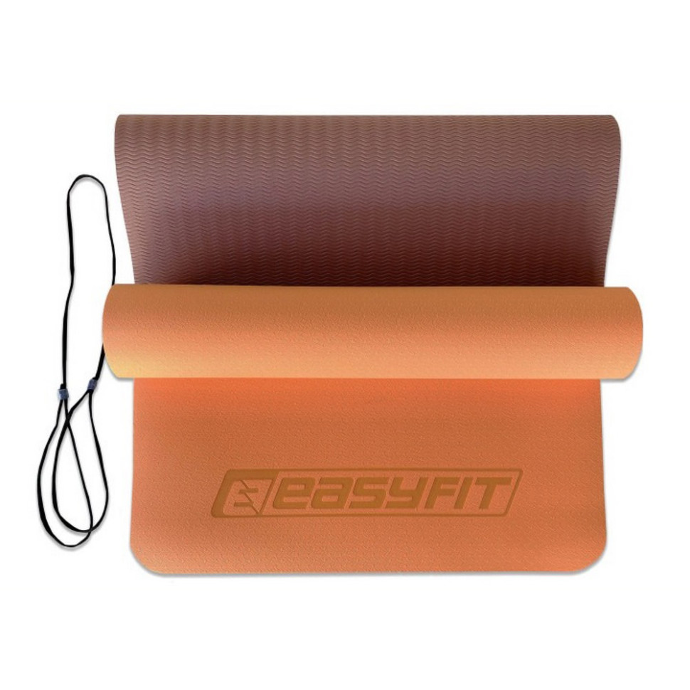 Килимок для йоги та фітнесу EasyFit EF-1924-PHBN, TPE+TC 6 мм, двошаровий 
