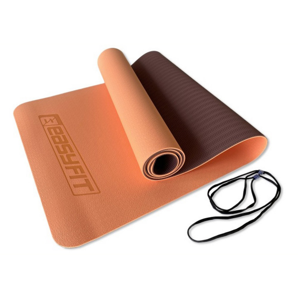 Килимок для йоги та фітнесу EasyFit EF-1924-PHBN, TPE+TC 6 мм, двошаровий 