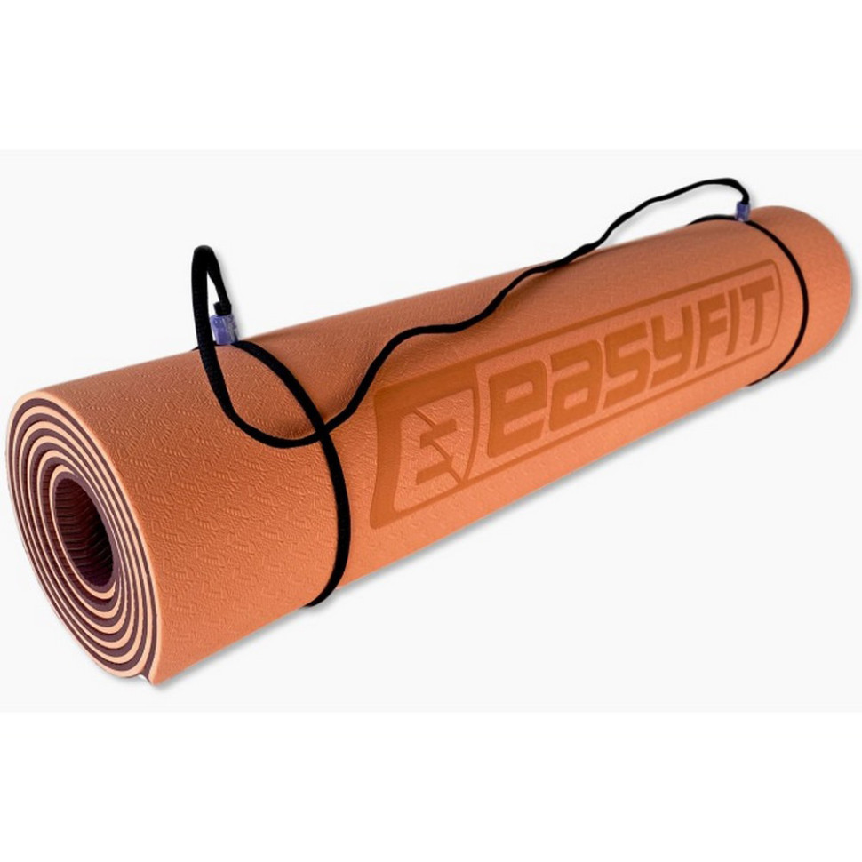 Килимок для йоги та фітнесу EasyFit EF-1924-PHBN, TPE+TC 6 мм, двошаровий 