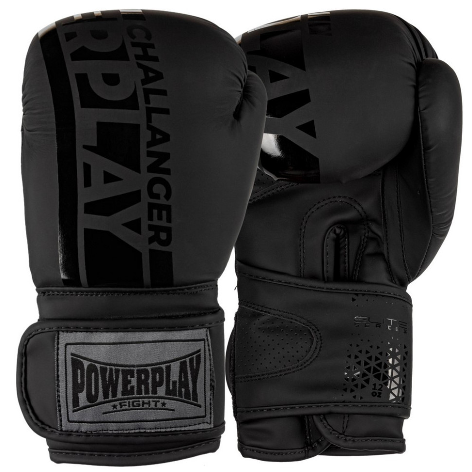 Боксерські рукавиці 3086 Matt Challenger PowerPlay PP_3086_16oz_Black, розмір 16 унцій