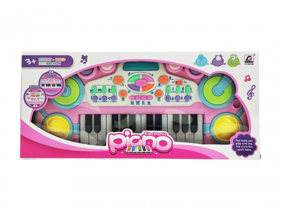 УЦІНКА! Синтезатор Рожевий CY-6032B(Pink)-UC 24 клавіші