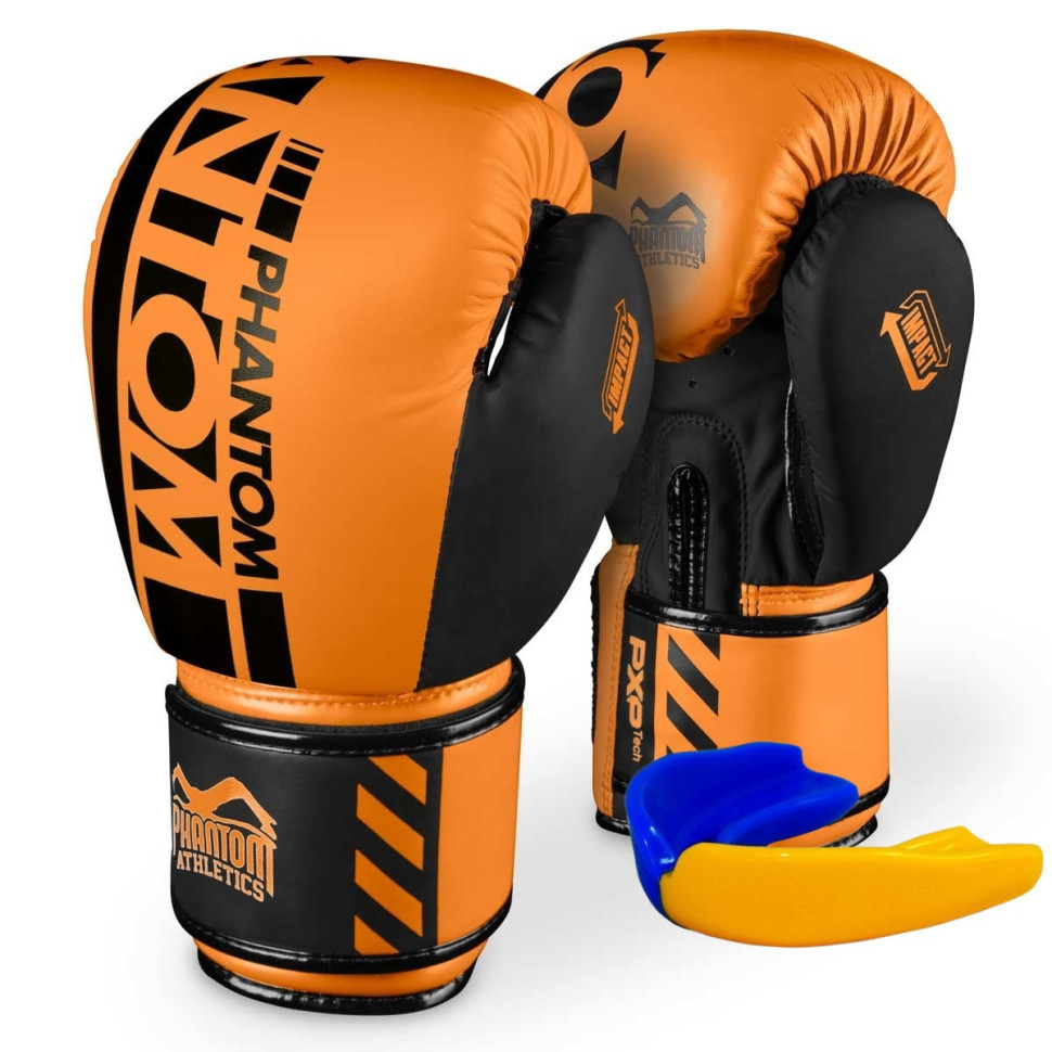 Боксерські рукавиці APEX Neon Phantom PHBG2889-14 Orange 14 унцій (капа в подарунок)