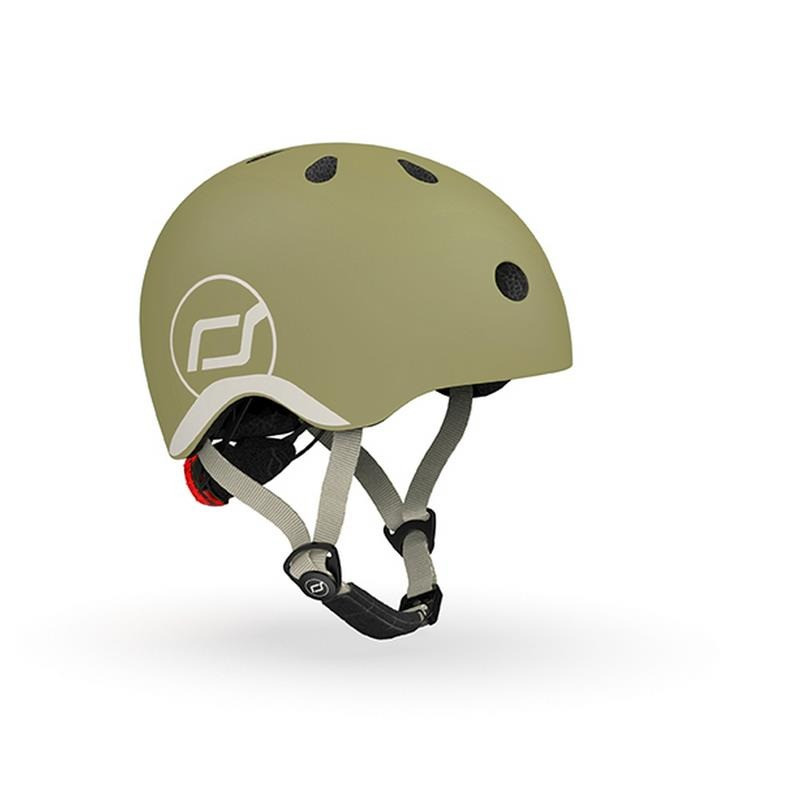 Шолом захисний дитячий Scoot and Ride SR-181206-OLIVE, оливковий з ліхтариком 45-51см
