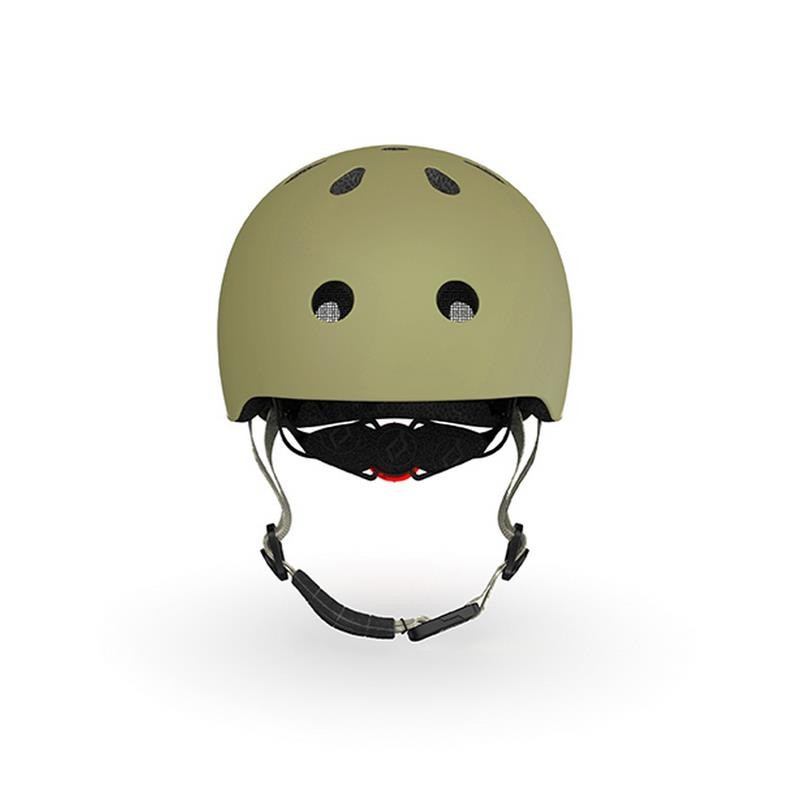 Шолом захисний дитячий Scoot and Ride SR-181206-OLIVE, оливковий з ліхтариком 45-51см