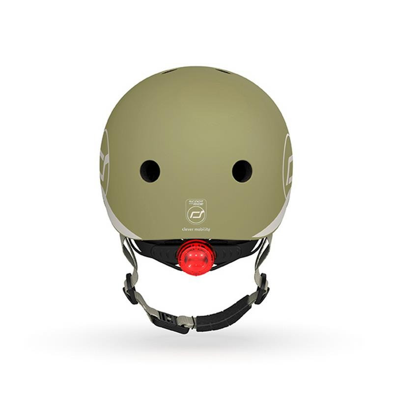 Шолом захисний дитячий Scoot and Ride SR-181206-OLIVE, оливковий з ліхтариком 45-51см