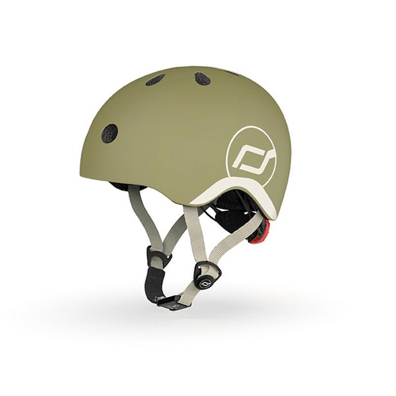 Шолом захисний дитячий Scoot and Ride SR-181206-OLIVE, оливковий з ліхтариком 45-51см