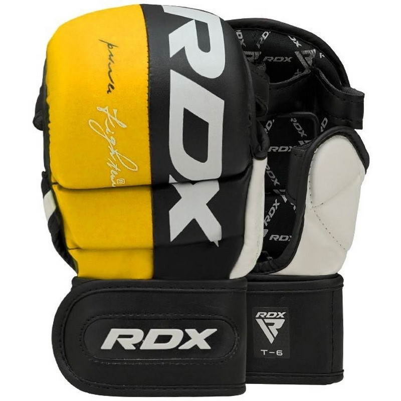 Перчатки для ММА T6 Plus Rex RDX Inc Limited GGR-T6Y-XL+ Yellow, XL (капа в комплекте)