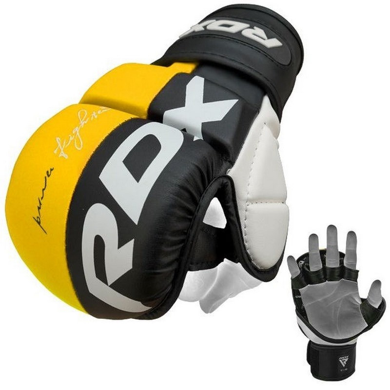 Перчатки для ММА T6 Plus Rex RDX Inc Limited GGR-T6Y-XL+ Yellow, XL (капа в комплекте)
