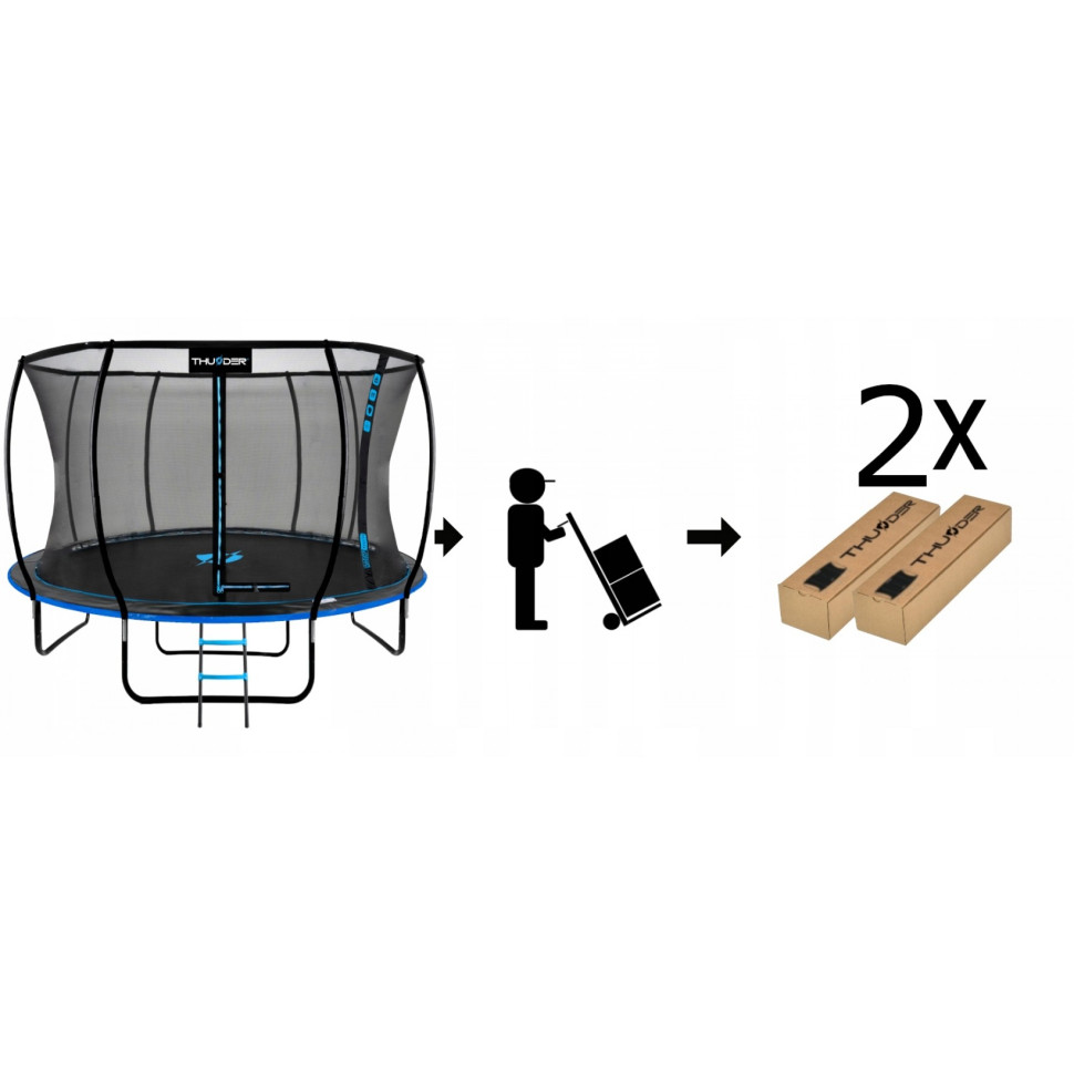 Батут із внутрішньою сіткою Thunder INSIDE-ULTRA-12FT-BLUE Black/Blue 374 см