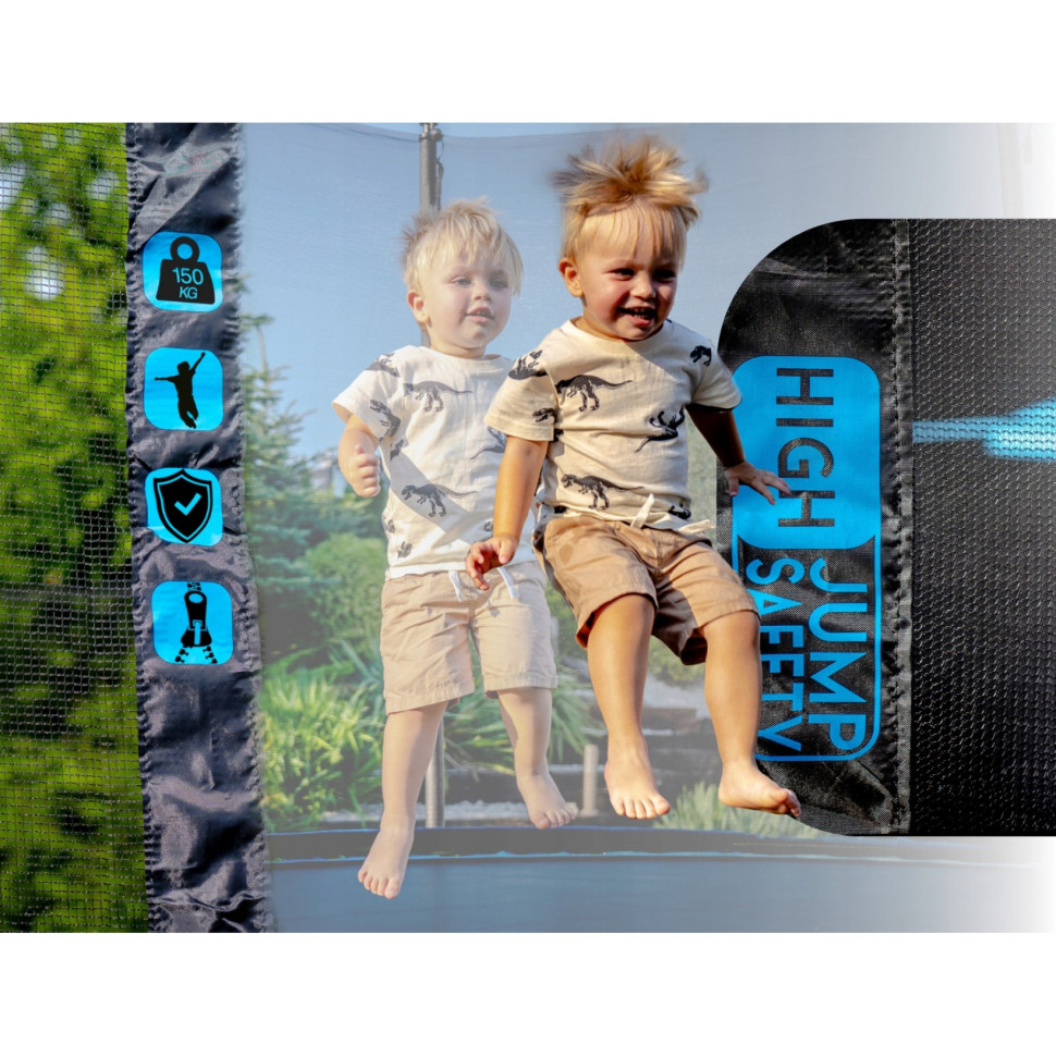 Батут із внутрішньою сіткою Thunder INSIDE-ULTRA-12FT-BLUE Black/Blue 374 см