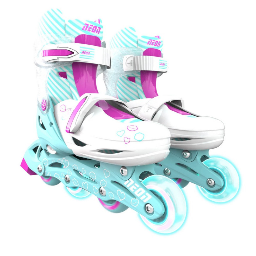 Дитячі ролики Inline Neon NT07T4 колеса що світяться, розмір 30-33, бірюзовий