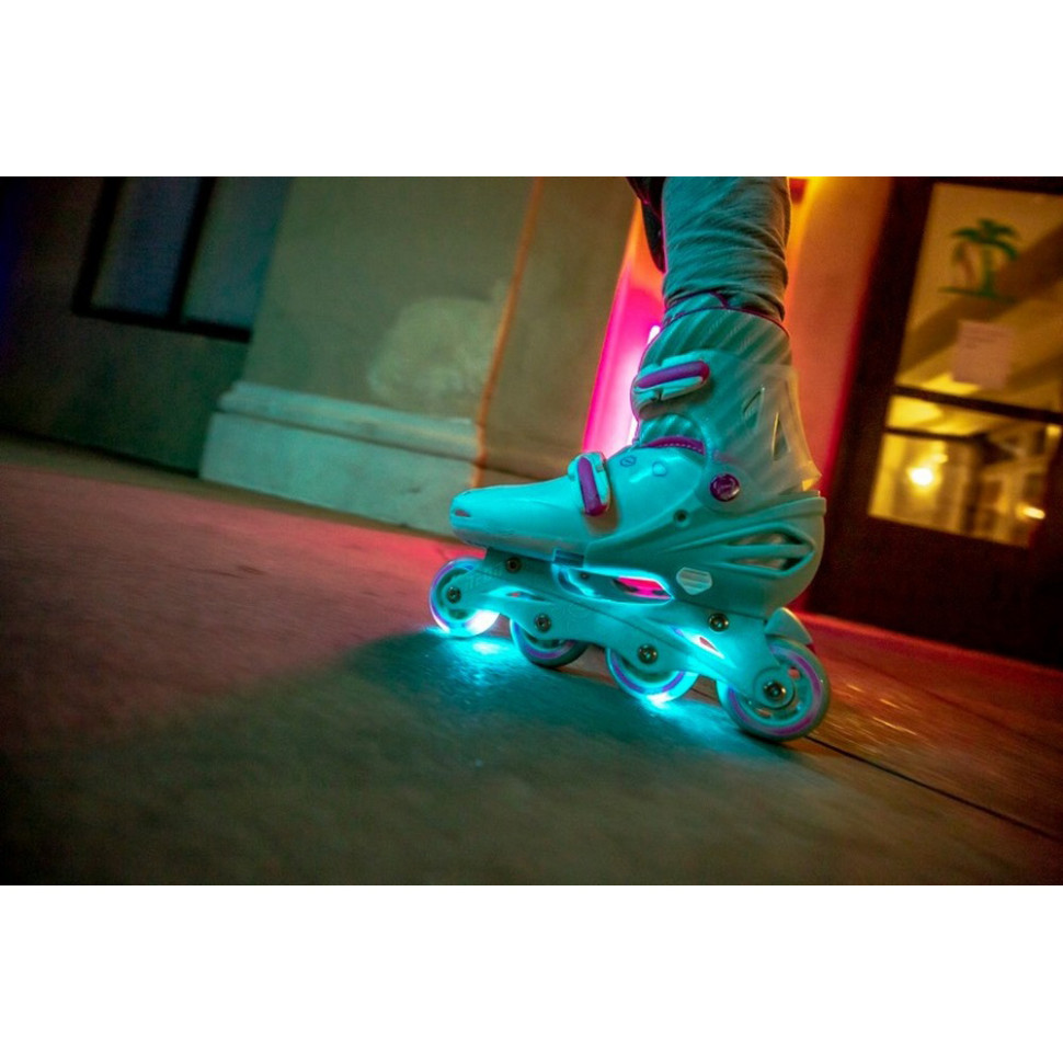 Дитячі ролики Inline Neon NT07T4 колеса що світяться, розмір 30-33, бірюзовий
