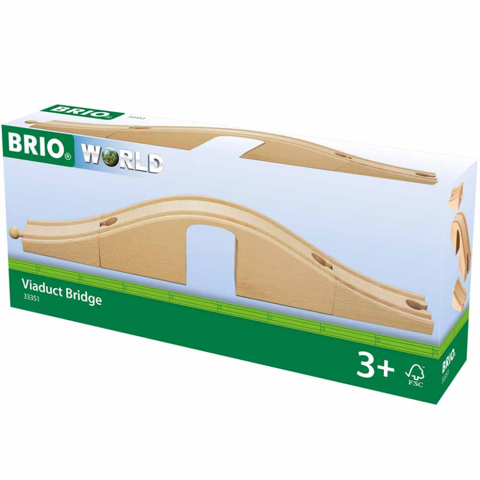 Путепровод для детской железной дороги BRIO 33351-BR, дерево 3 элемента в комплекте