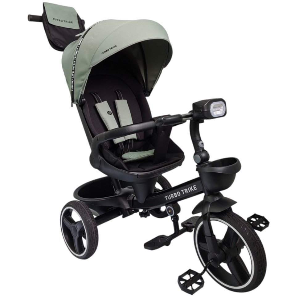 Велосипед детский трехколесный Turbo Trike MT 1002-1 Frost Green с родительской ручкой