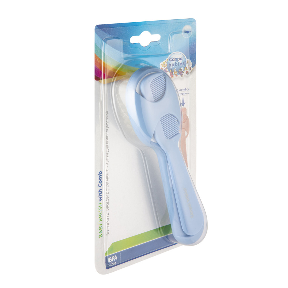 Щетка для волос с расческой Canpol babies 56/160_blu с рождения