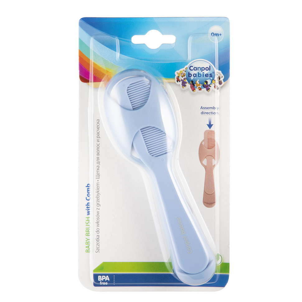 Щетка для волос с расческой Canpol babies 56/160_blu с рождения
