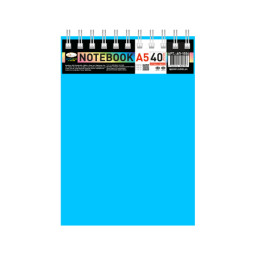Блокнот А5 Апельсин В-БП5-40(Light-Blue) 40 листов, пружина сверху