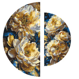 Картина по номерам "Королевские пионы" Origami OSR1017 с красками металлик 67х67 см