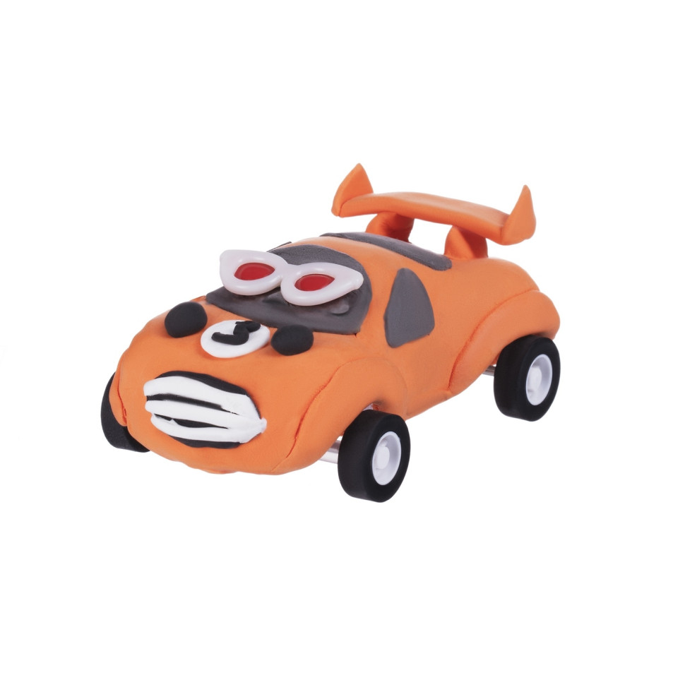 Маса для ліплення Paulinda Super Dough Racing time Машинка помаранчева, інерційний механізм PL-081161-3