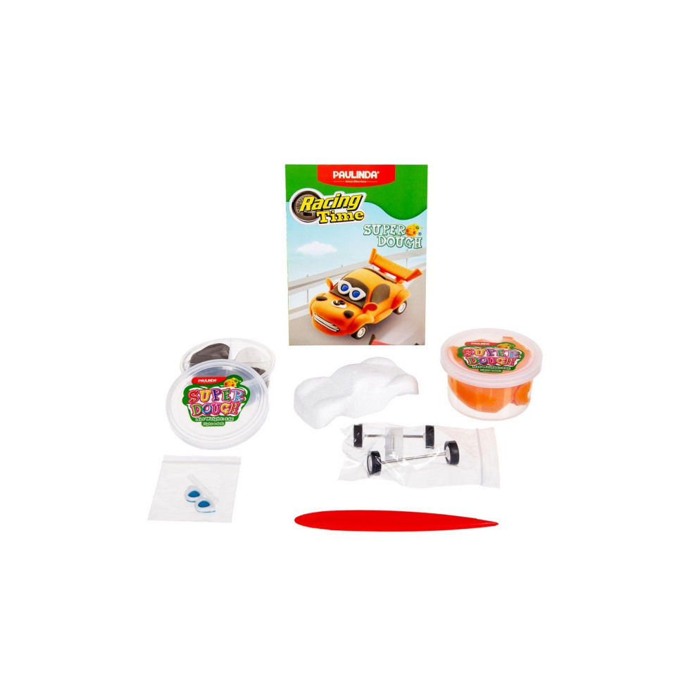 Маса для ліплення Paulinda Super Dough Racing time Машинка помаранчева, інерційний механізм PL-081161-3